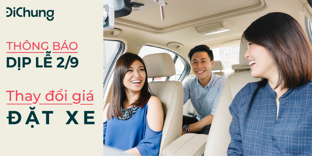 thông báo tăng giá đặt xe 2/9