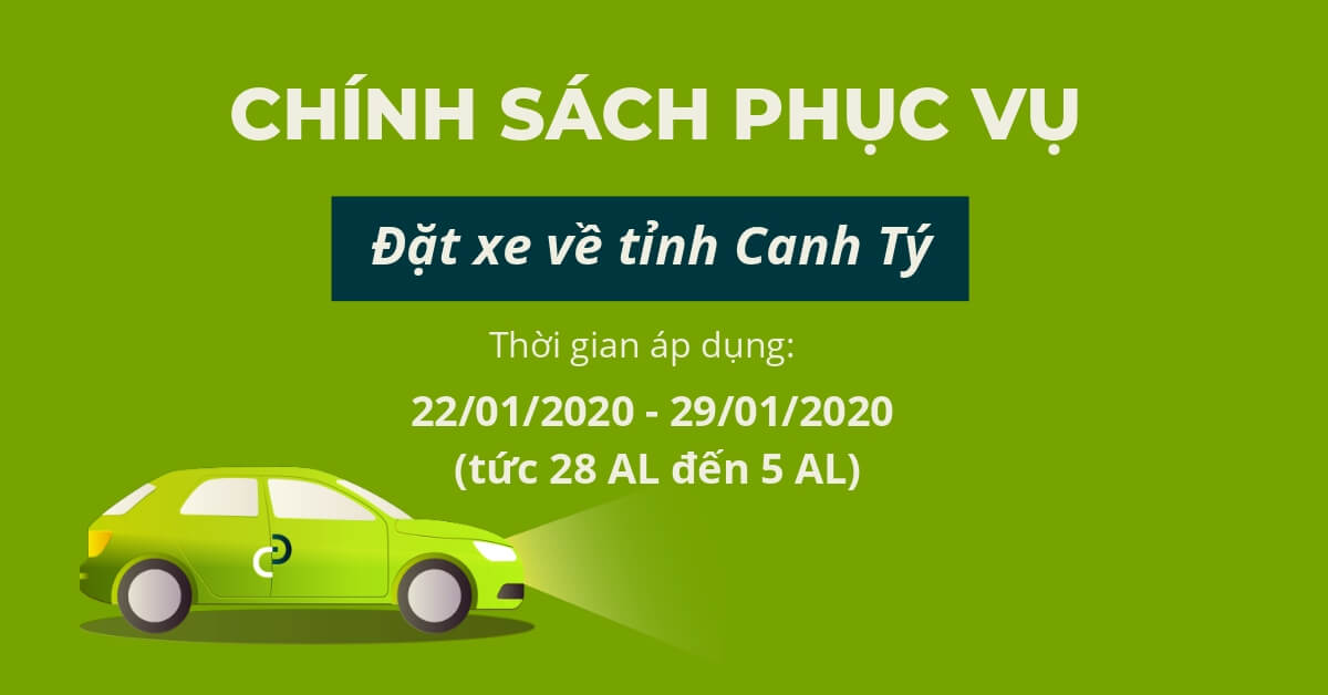 chính sách đặt xe đi tỉnh về tết canh tý 