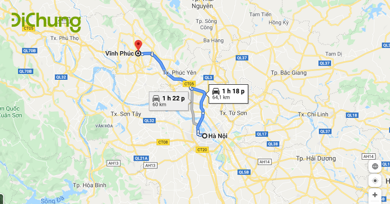 xe đi vĩnh phúc - 1